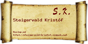 Steigervald Kristóf névjegykártya