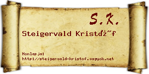 Steigervald Kristóf névjegykártya