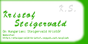 kristof steigervald business card