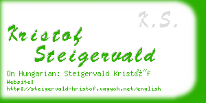 kristof steigervald business card